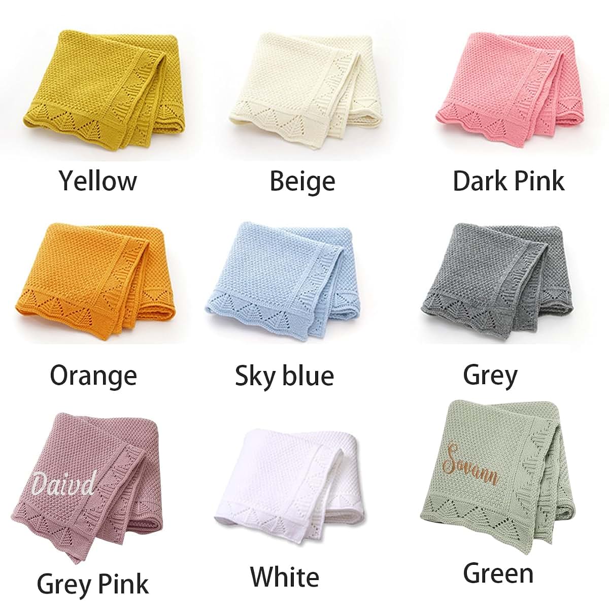ZoikoM Personalized Embroidery Blanket for Kids,Personalized Baby Gift,Custom Name Blanket,Personalized Baby Blanket (photo 3)
