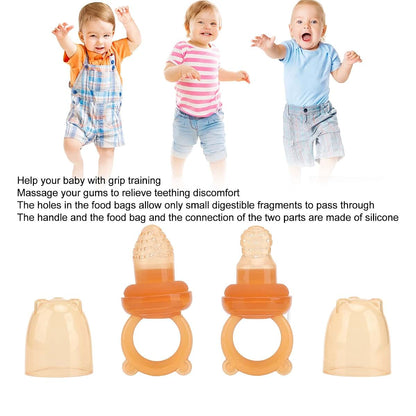 ZMellifluent 2PCS Baby Fruit Feeder Pacifier, Silicone Infant Teething Teether with Anti Leakage Design, Fresh Fruit (photo 4)