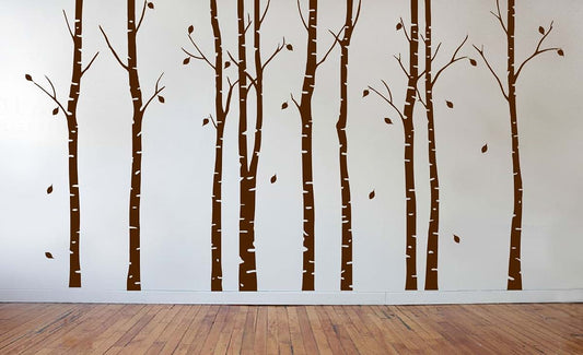 Innovative Stencils Birch Tree Wall Decal Nursery Forest Vinyl Sticker