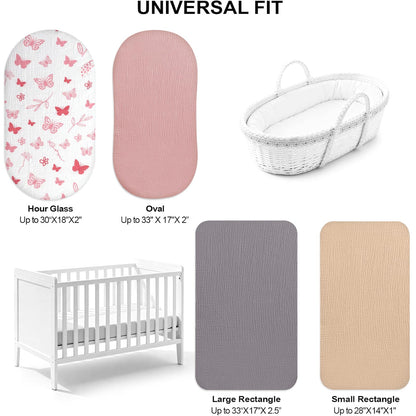 IOCCLH Muslin Bassinet Sheets 4-Pack