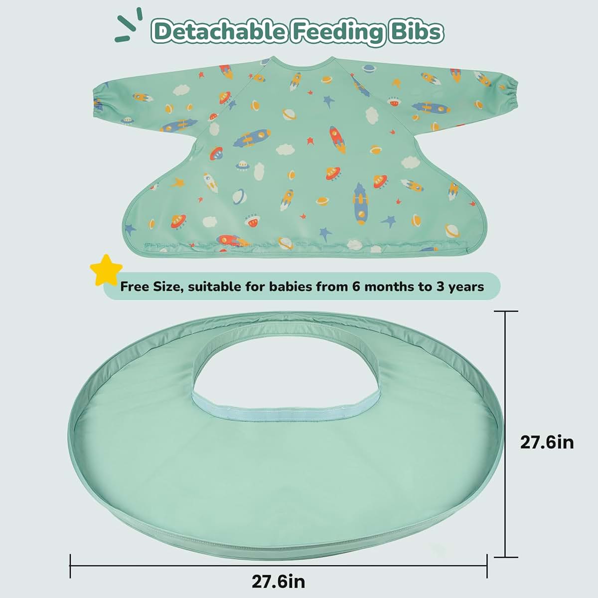 Universal Food Catcher Bib Set for Baby High Chairs