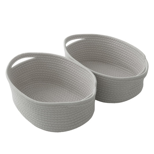HZFTJOY Small Woven Rope Basket Grey