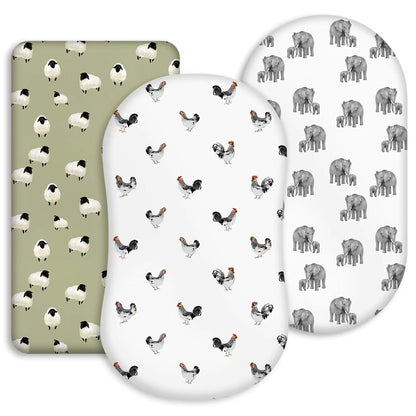 Babylish 3-Pack Microfiber Fitted Sheets for Bassinet Mattress