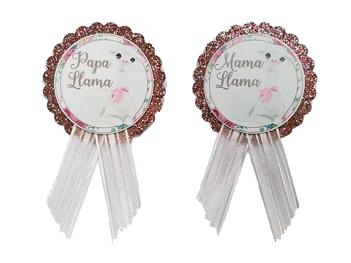 Amy's Bubbling Boutique Llama Baby Shower Theme Pins for New Parents