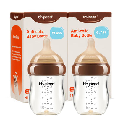 Thyseed Anti-Colic Glass Baby Bottle