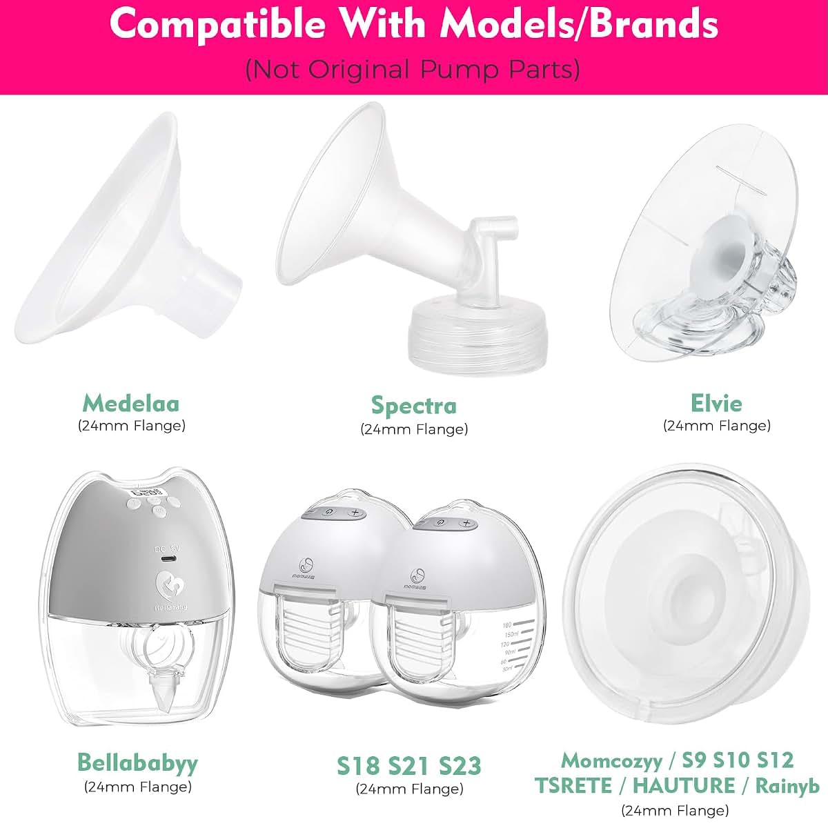 Silicone Breast Pump Flange Inserts for Pumps (18mm)