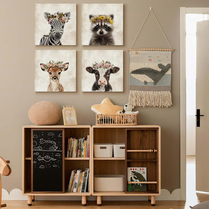 ORIDOMY Cute Deer Wall Art for Baby Nursery 12x12 Canvas Print
