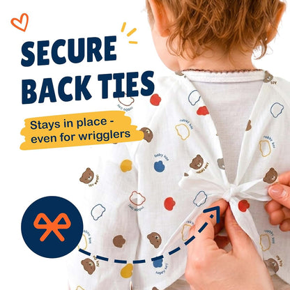 Waterproof Disposable Baby Bibs with Long Sleeves and Crumb Catcher