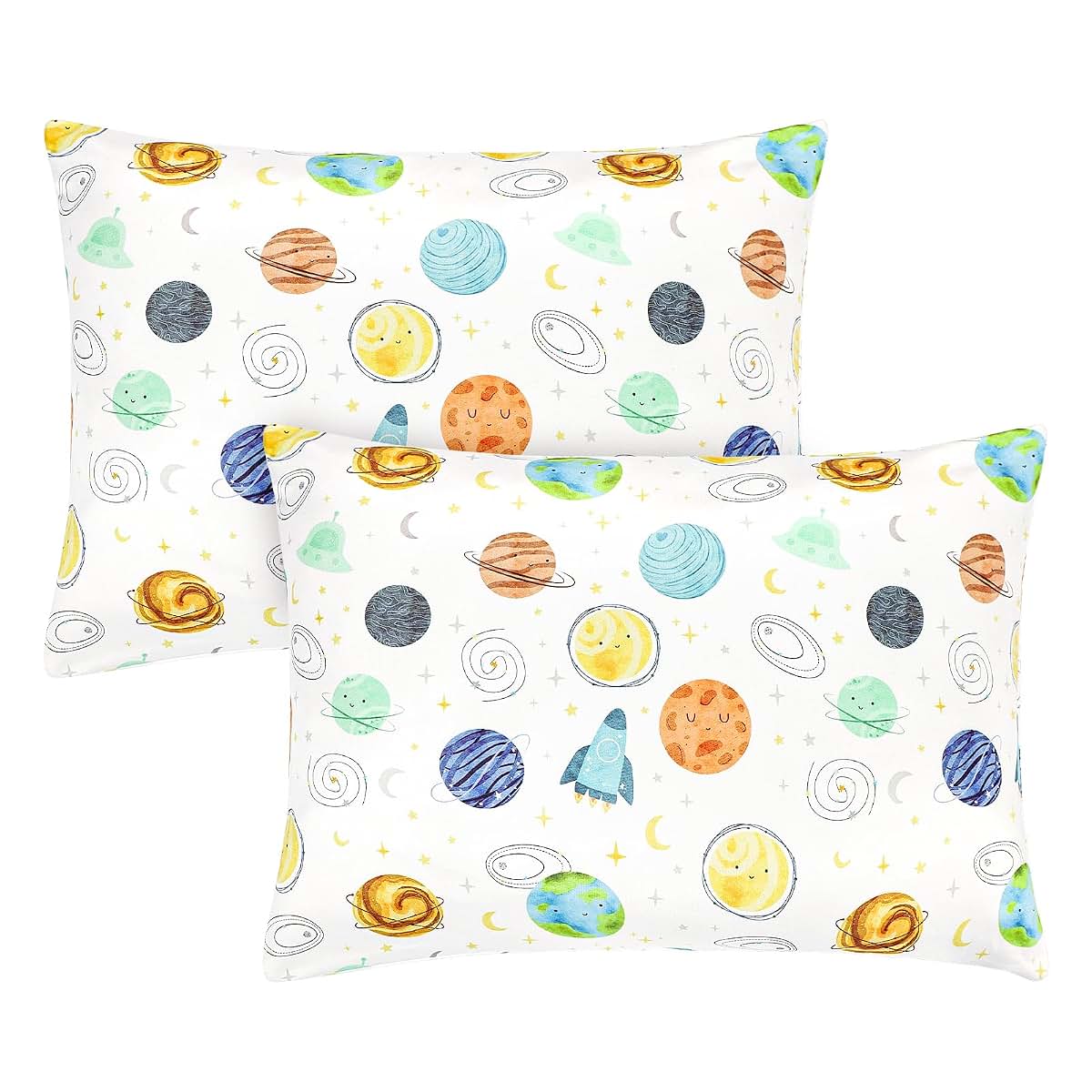 Man Fai Sky ManFaiSky 2 Pack Toddler Pillowcase, 13x18 Toddler Pillow Cases with Envelope Closure, Soft & Comfortable