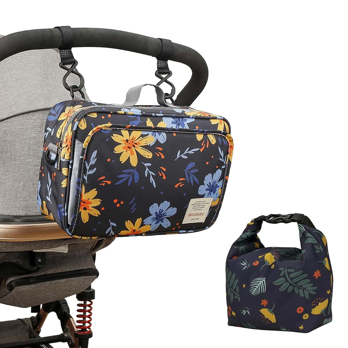 Momigo Baby Diaper Bag Stroller Organizer With Snack Cooler