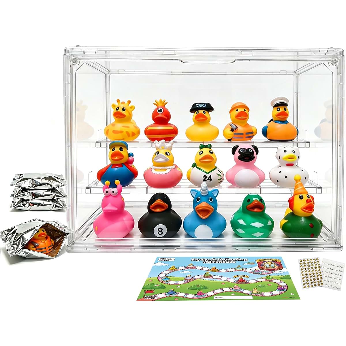 Jovify Living Potty Training Reward System, 15 Blind Bag Ducks with Clear Display Case