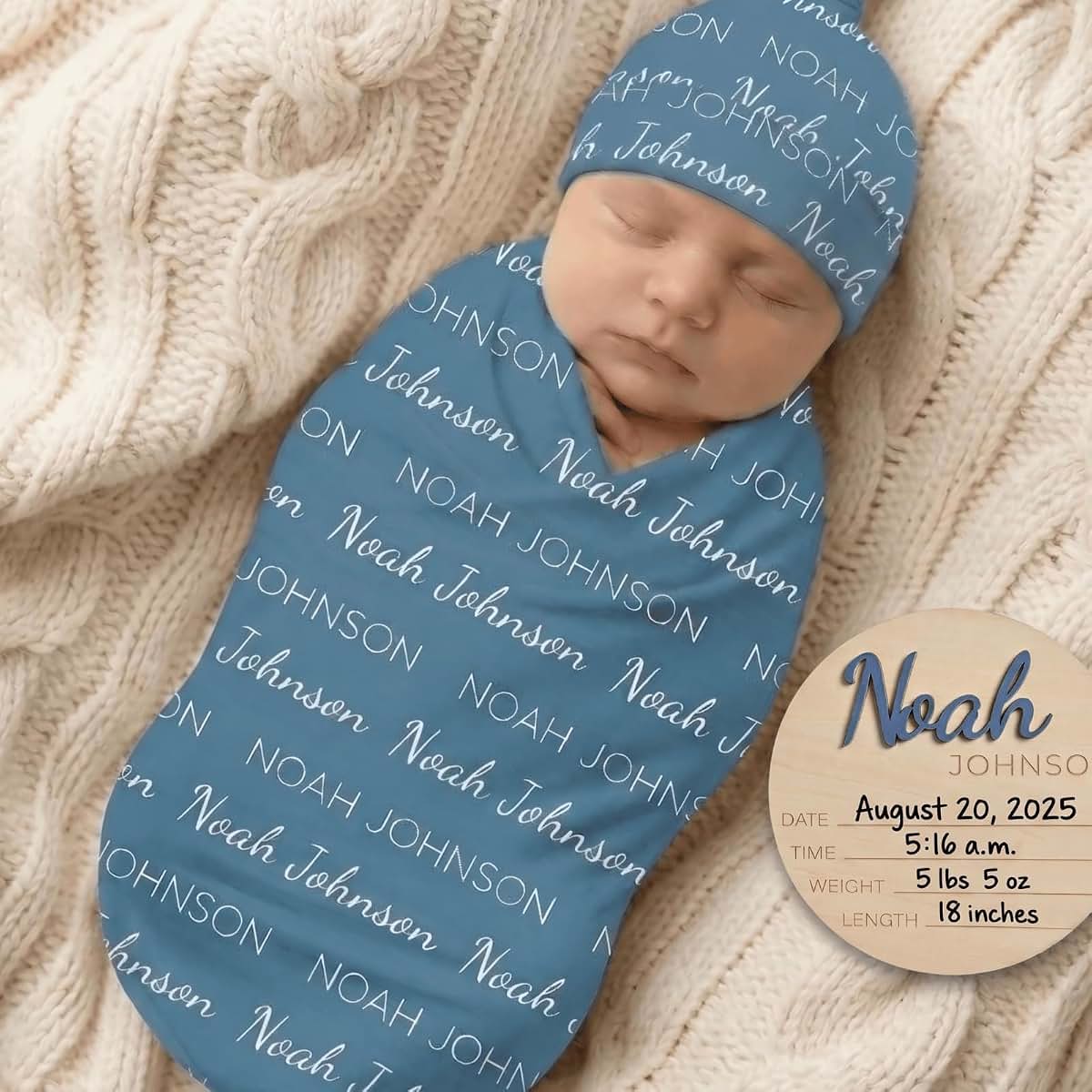 Sislaf Personalized Baby Blanket With Name, Custom Milk Silk Swaddle (photo 2)