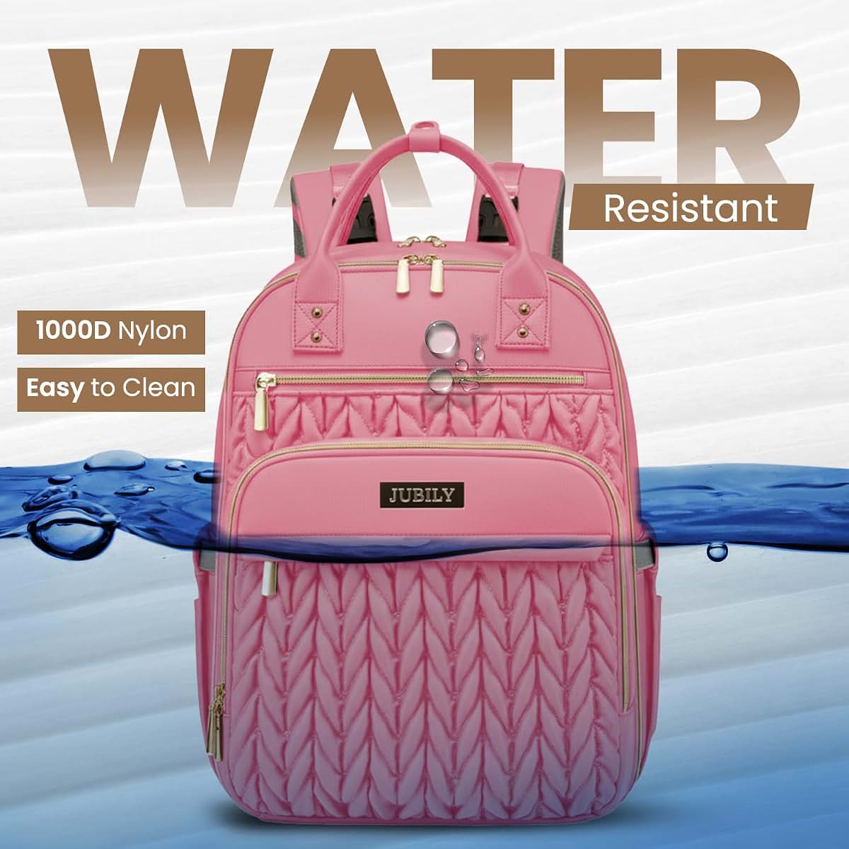 Jubily Diaper Bag Backpack, 30L Travel Backpack for Women, Waterproof Bag with 5 Compartments, 20 Pockets, Laptop &
