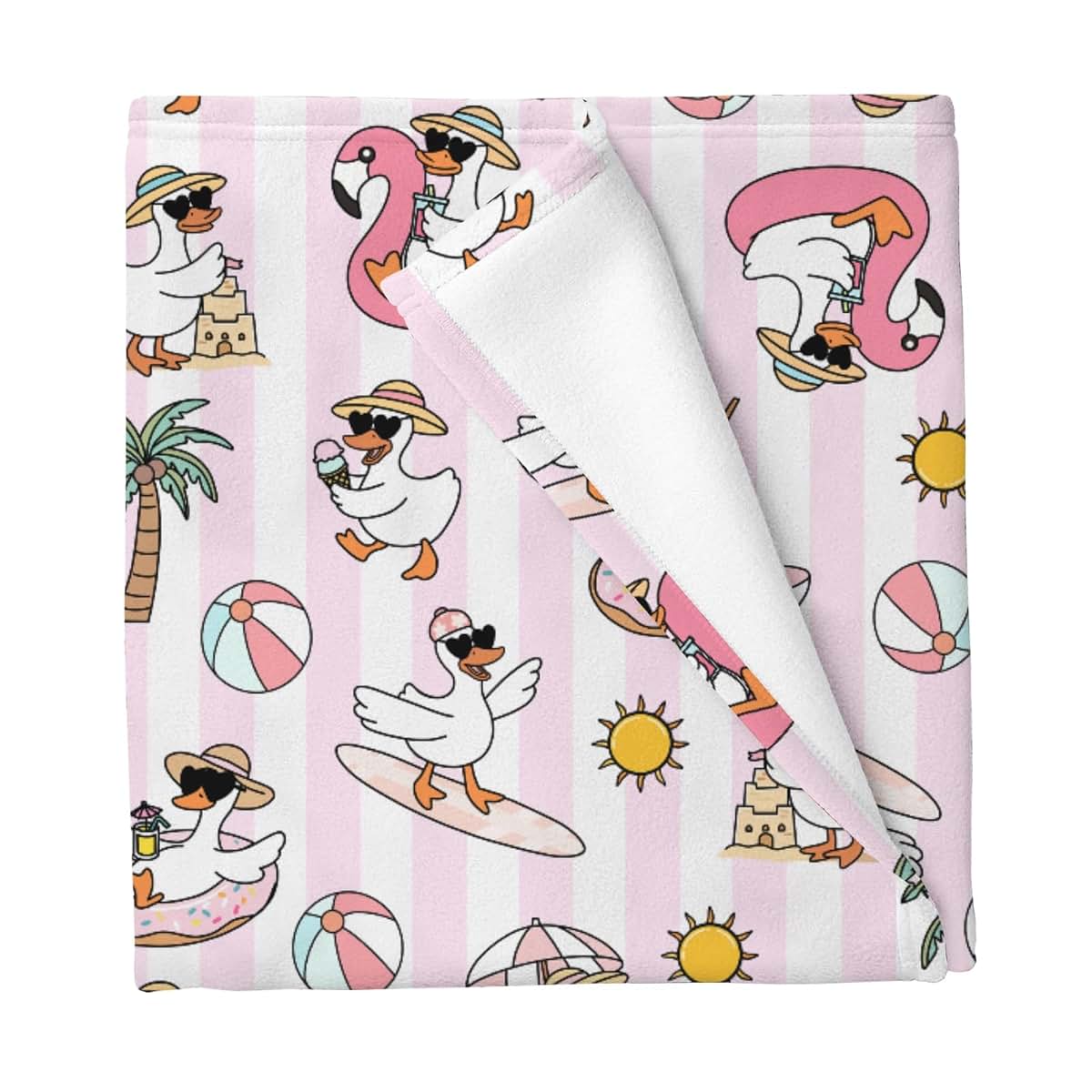 Summer Geese Baby Blanket, Flannel Swaddling Wrap, 30x40 Inches, Soft Lightweight Nursery Blanket