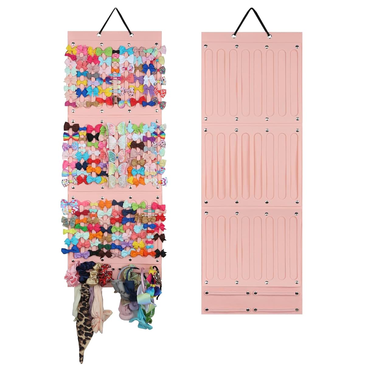 PACMAXI Baby Girl Hair Bows Holder and Storage Organizer, Pink 2, Large