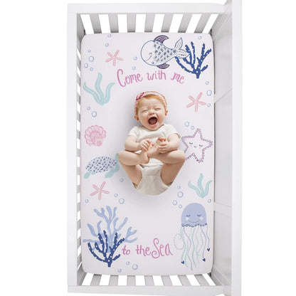 NoJo Mermaid Lagoon Fitted Crib Sheet