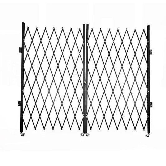 HZOPUTLH Single Folding Security Gate with Padlock and Wheels, 7.22 x 7.5 Inch, Black