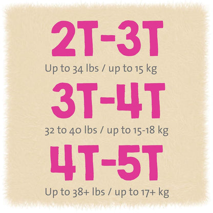 Cuties Toddler Training Pants for Girls, Size 4T-5T, 76 Count