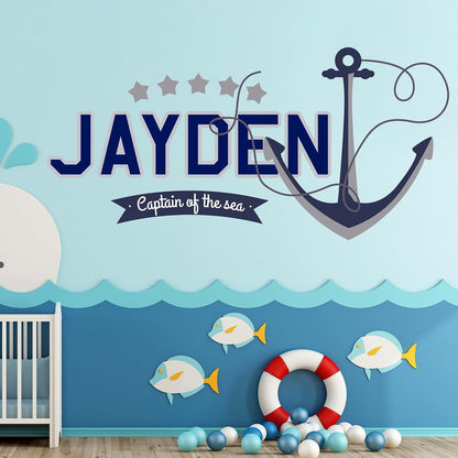 e-Graphic Design Inc Personalized Anchor Wall Stickers For Nursery Decor