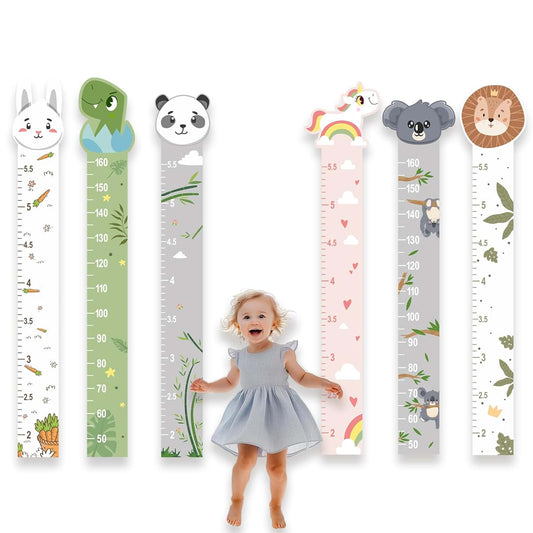 Agukids Personalized Baby Height Chart, Animals Style Nursery Wall Decor, Wooden Growth Chart, 2nd Birthday Gift for