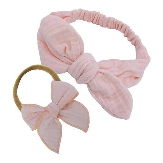 Sugarmelon Original Cotton Gauze Headband for Newborn Toddler Infant Baby Girl Kids Muslin Cotton Hair Bow Headbands