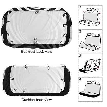 NWTRJ Black And White Spiral Tunnel Car Back Seat Cover Set, Universal Fit
