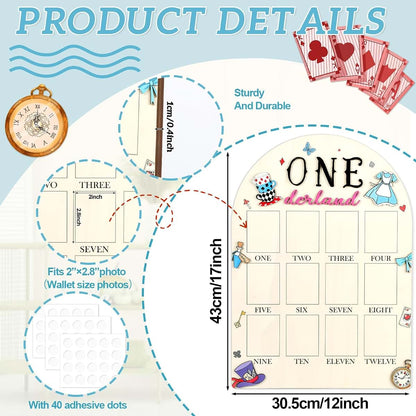 My First Year Photo Board 12 Month Wonderland Wood Board