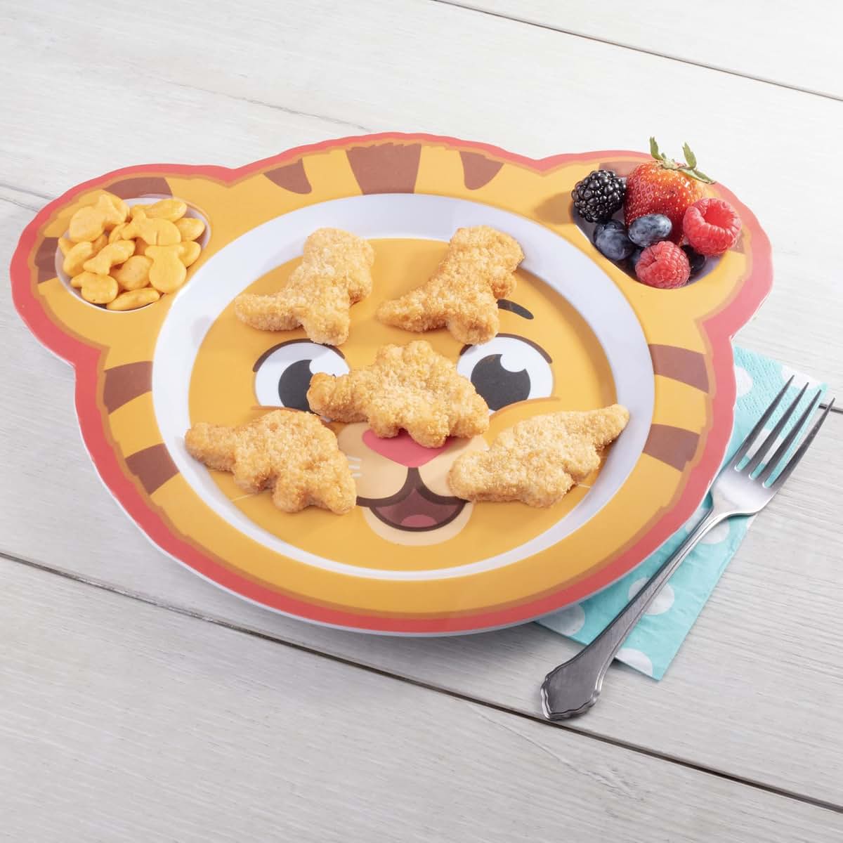 SCS Direct 2 Daniel Tiger Mealtime Feeding Plates - Cute Compartment Dishes with Deep Sides for Kids - Divided Sections (photo 3)