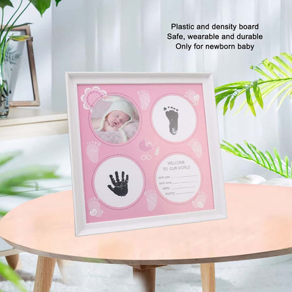 Kufoo Baby Handprint Footprint Kit, Wear Resistant Safe Baby Print Frame Kit for Display for Newborns (Pink) (photo 3)