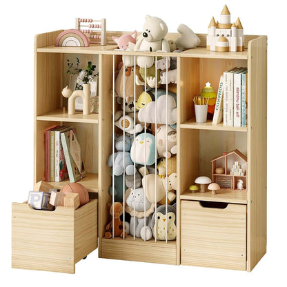 BabyOneStop Toy Storage Organizer With Stuffed Animal Zoo And Movable Drawers