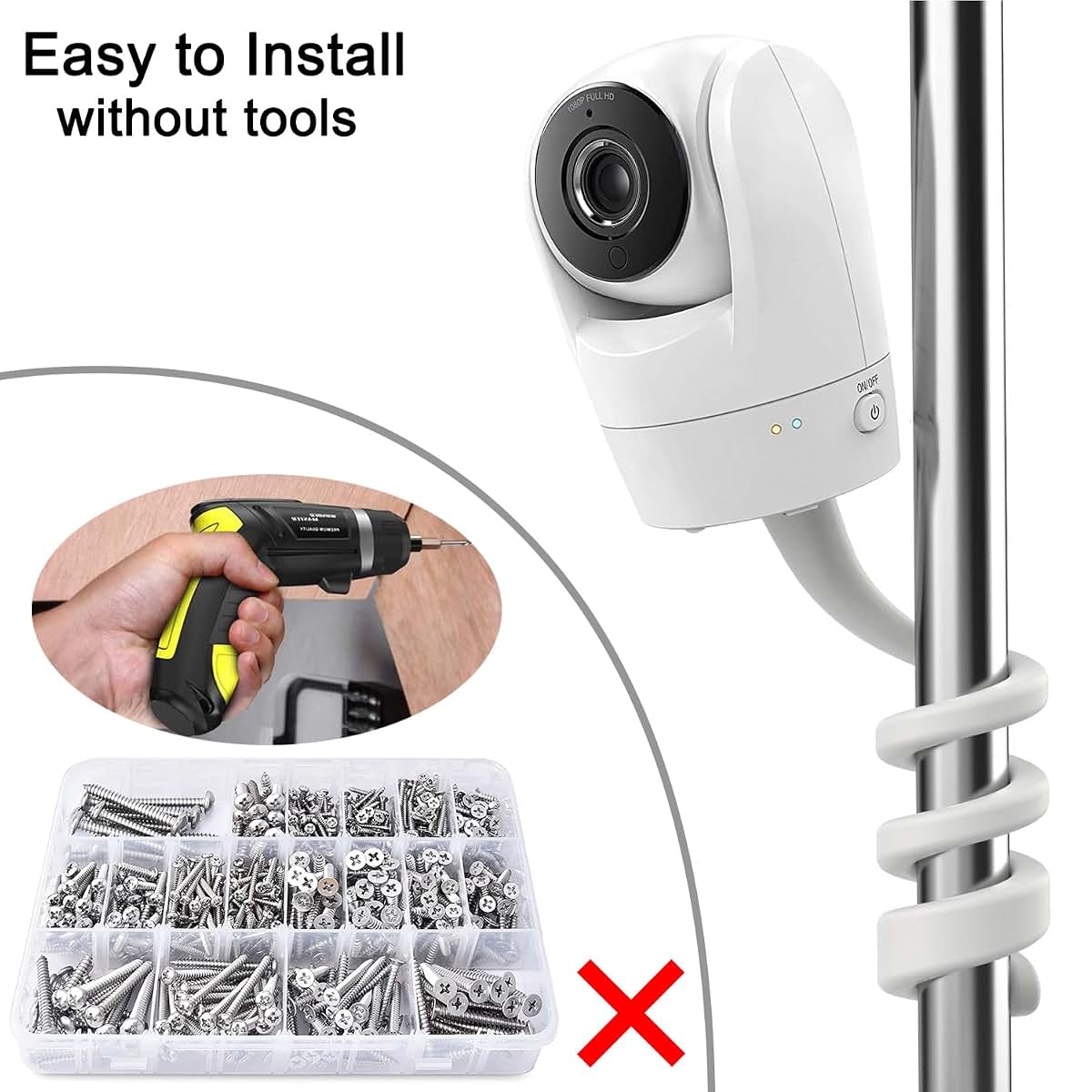 Haloera Baby Monitor Mount for VTech VM901 VM928 VM919HD, 17.5 Inch Flexible Twist Stand