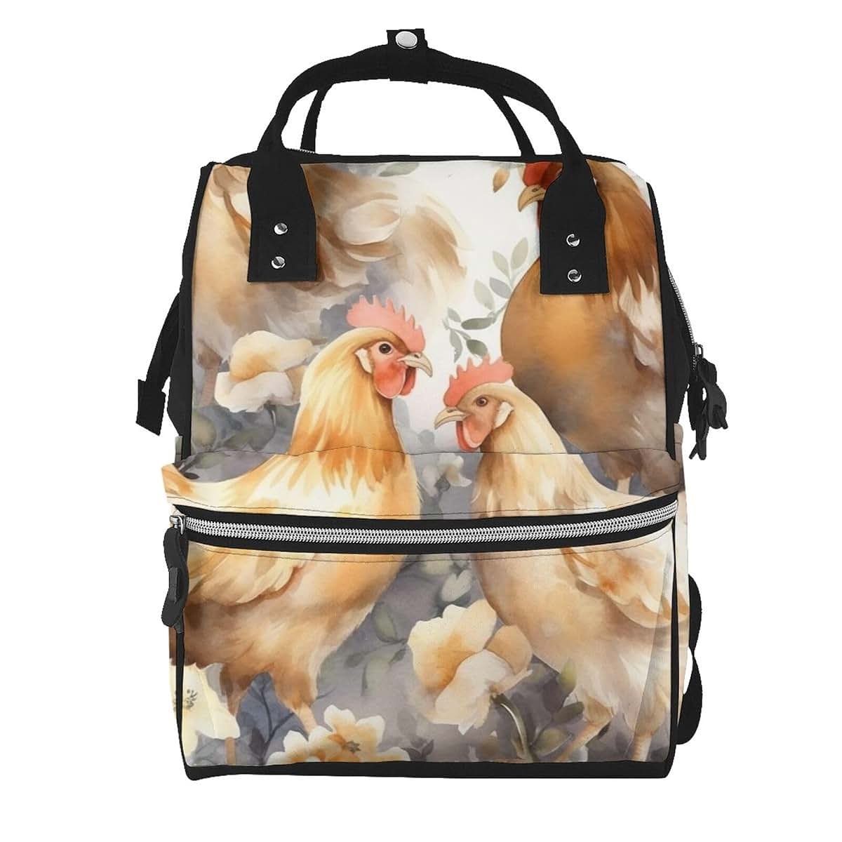 DWVTSLH Chicken duck Diaper Bag Backpack Multifunction Nappy Bags Waterproof Mummy Backpack Large Capacity Travel