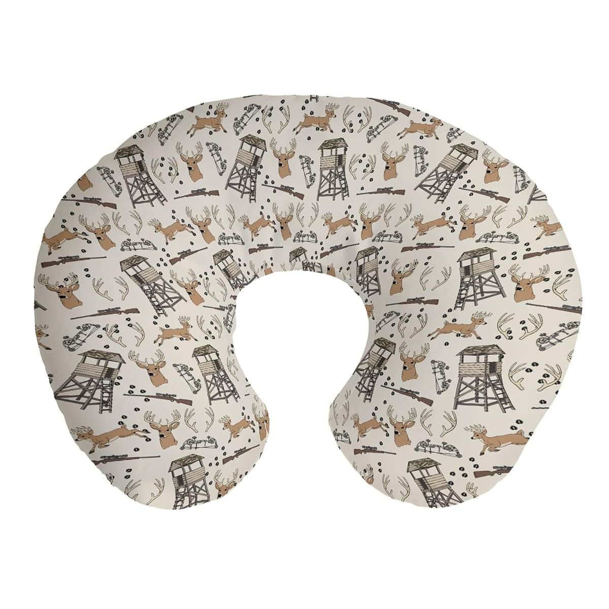 BabyOneStop Deer Hunting Nursing Pillow Cover, 22x18 Inch Polyester Slipcover with Zipper