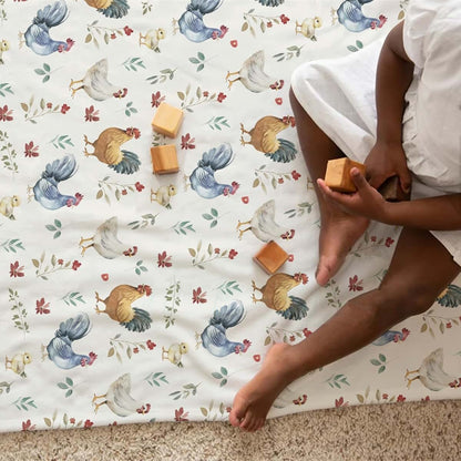 Kastlee Vintage Chicken Floral Baby Blanket
