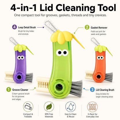 Zawow 3-Pack 4-in-1 Cup Lid Cleaning Tool for Bottles and Tumblers (photo 2)