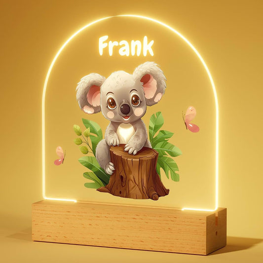 witfox Personalized Night Light - Koala Acrylic Night Light,Personalized Gifts for Kids,Customize Name,Adjustable