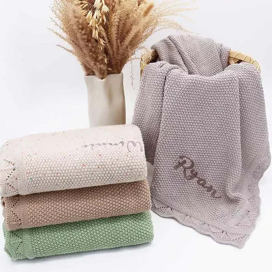 ZoikoM Baby Blanket, Baby Gift, Newborn Gift, Personalized Name, Stroller Blanket, Newborn Baby Gift, Soft Breathable