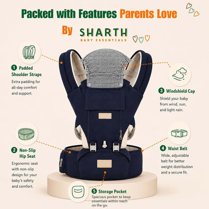 Sharth Baby Carrier With Hip Seat Ergonomic Infant Carrier