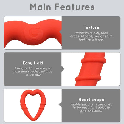 Gummee Heart Shaped Baby Teether In Red (photo 2)