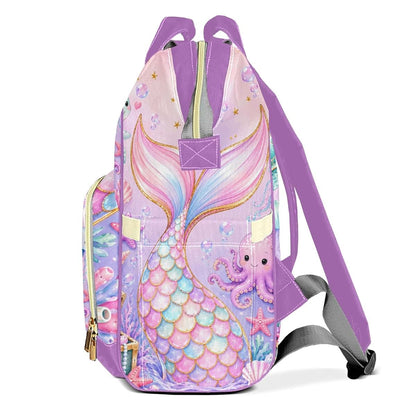 Joyestore Custom Mermaid Diaper Backpack Mom Baby Bag for New Parent Gift (photo 3)