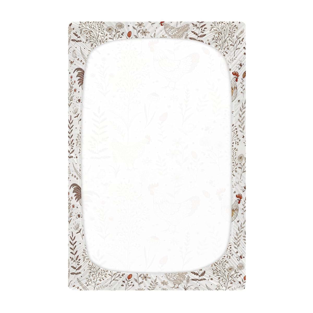 Burbuja Cartoon Chicken Fitted Crib Sheet