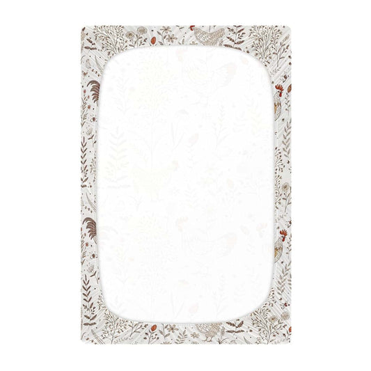 Burbuja Cartoon Chicken Fitted Crib Sheet