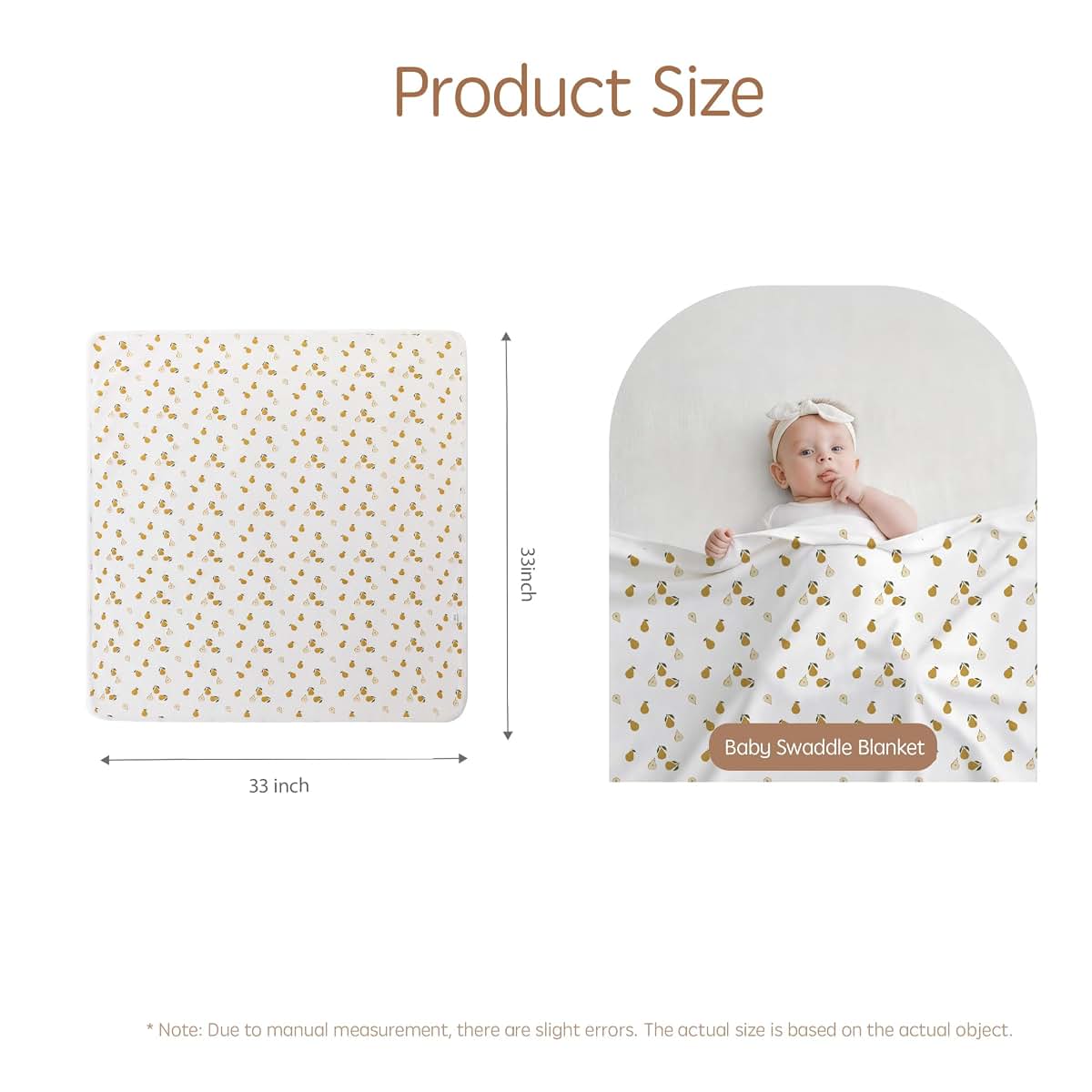 Yunyinbaby 2 Pack Baby Swaddle Blanket 33x33 Soft Cotton Elastic Edge Receiving Wrap (photo 4)