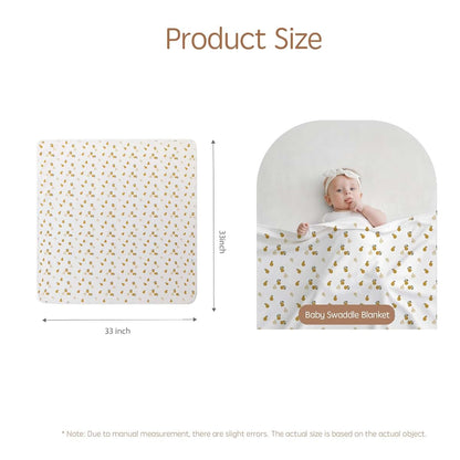 Yunyinbaby 2 Pack Baby Swaddle Blanket 33x33 Soft Cotton Elastic Edge Receiving Wrap (photo 4)