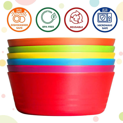 PLASKIDY Plastic Toddler Bowls Set Of 6 (photo 3)