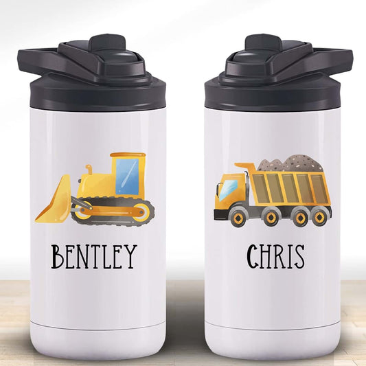 Avito Personalized Construction Kids Stainless Steel Water Bottle