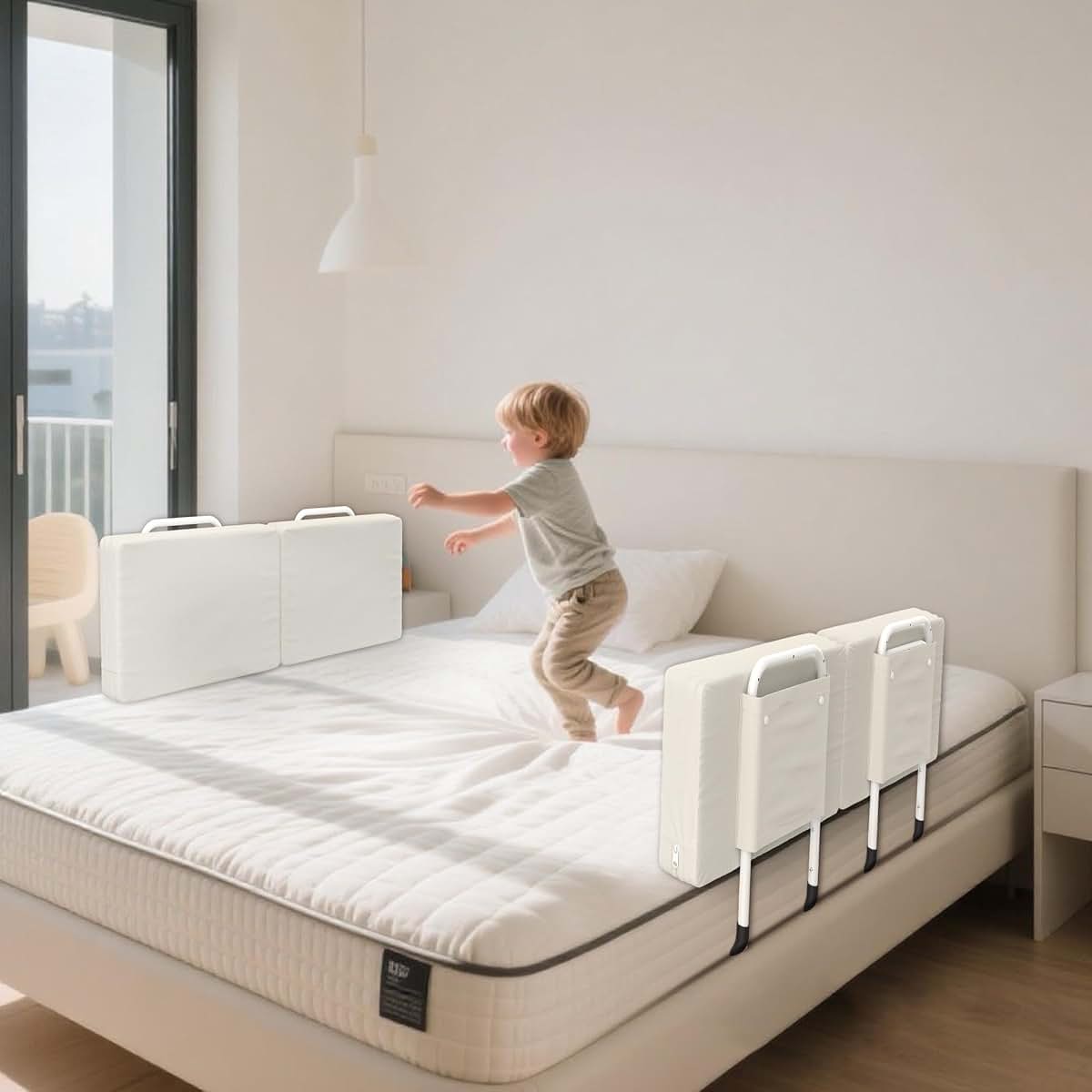 Goodleben Adjustable Bed Rail For Toddlers, 4 Pack