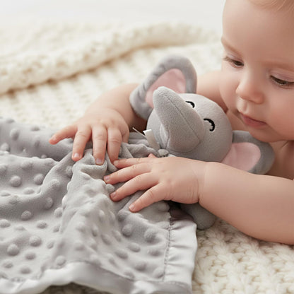 Pro Goleem Elephant Security Blanket, Soft Lovey for Baby