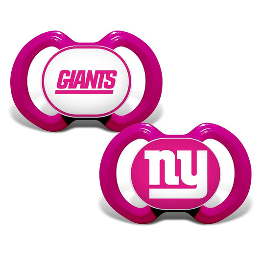 Masterpieces Baby Fanatic Girls Pink Pacifier 2-Pack - NFL New York Giants - Officially Licensed League Gear