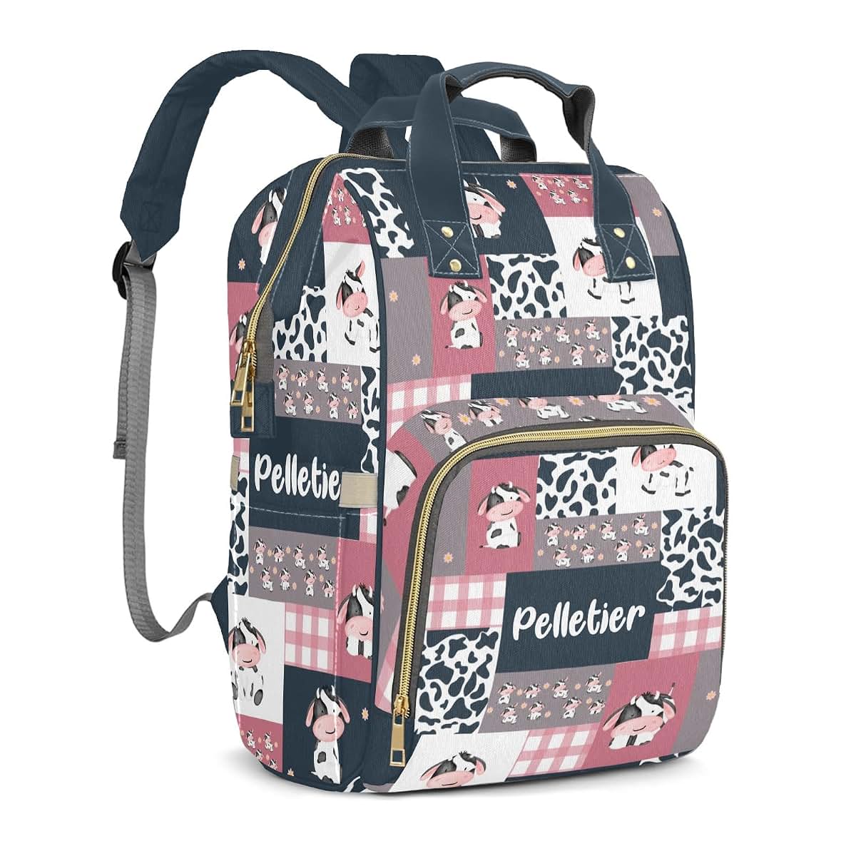 LiSoAkWE Personalized Farm Cows Print Diaper Backpack (photo 2)
